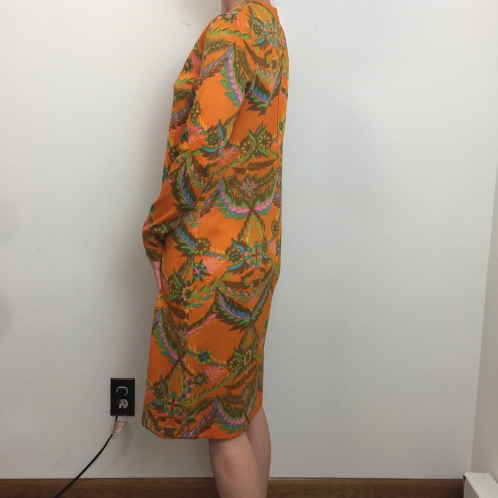 VINTAGE Francis-X Orange Psychedelic Print Dress - Picture 2 of 8